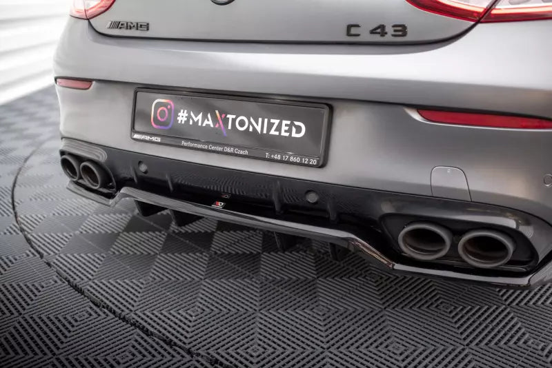 Maxton Design mittlerer Heckdiffusor DTM Look für Mercedes-AMG C43 Coupe C205 Facelift Hochglanz schwarz – Ansicht 3