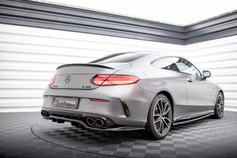 Maxton Design mittlerer Heckdiffusor DTM Look für Mercedes-AMG C43 Coupe C205 Facelift Hochglanz schwarz – Ansicht 4