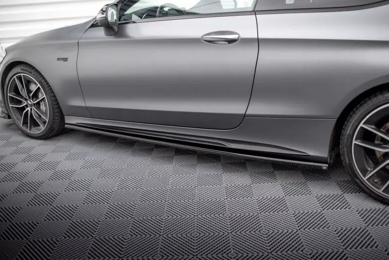 Maxton Design Seitenschweller (Paar) für Mercedes-AMG C43 Coupe C205 Facelift Hochglanz schwarz – Ansicht 1