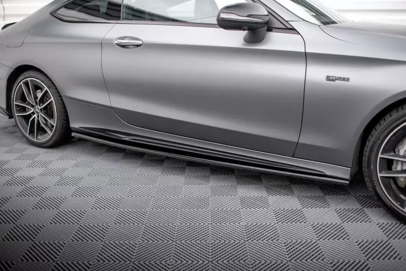 Maxton Design Seitenschweller (Paar) für Mercedes-AMG C43 Coupe C205 Facelift Hochglanz schwarz – Ansicht 3