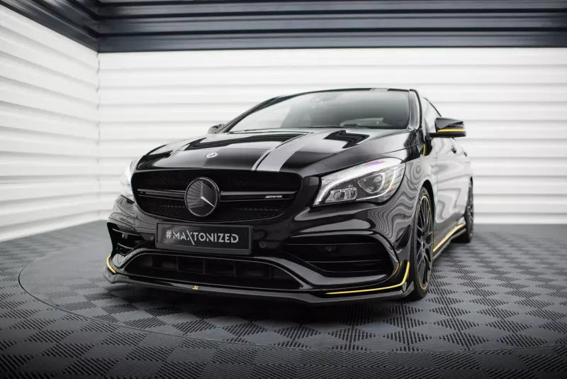 Maxton Design Frontlippe V.3 für Mercedes-AMG CLA 45 Aero C117 Facelift Hochglanz schwarz – Ansicht 1
