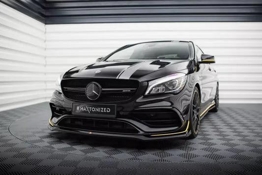 Maxton Design Frontlippe V.3 für Mercedes-AMG CLA 45 Aero C117 Facelift Hochglanz schwarz – Ansicht 1