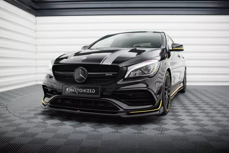 Maxton Design Frontlippe V.4 für Mercedes-AMG CLA 45 Aero C117 Facelift Hochglanz schwarz – Ansicht 1