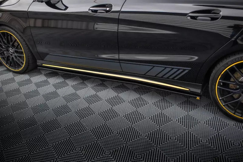 Maxton Design Seitenschweller (Paar) für Mercedes-AMG CLA 45 C117 Facelift Hochglanz schwarz – Ansicht 3