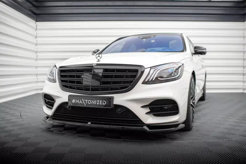 Maxton Design Frontlippe für Mercedes-Benz S AMG-Line W222 Facelift Hochglanz schwarz – Ansicht 1