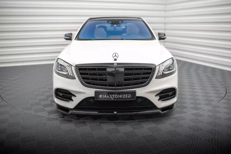 Maxton Design Frontlippe für Mercedes-Benz S AMG-Line W222 Facelift Hochglanz schwarz – Ansicht 2