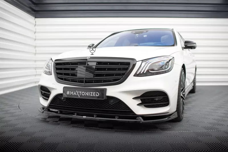 Maxton Design Frontlippe V.2 für Mercedes-Benz S AMG-Line W222 Facelift Hochglanz schwarz – Ansicht 1