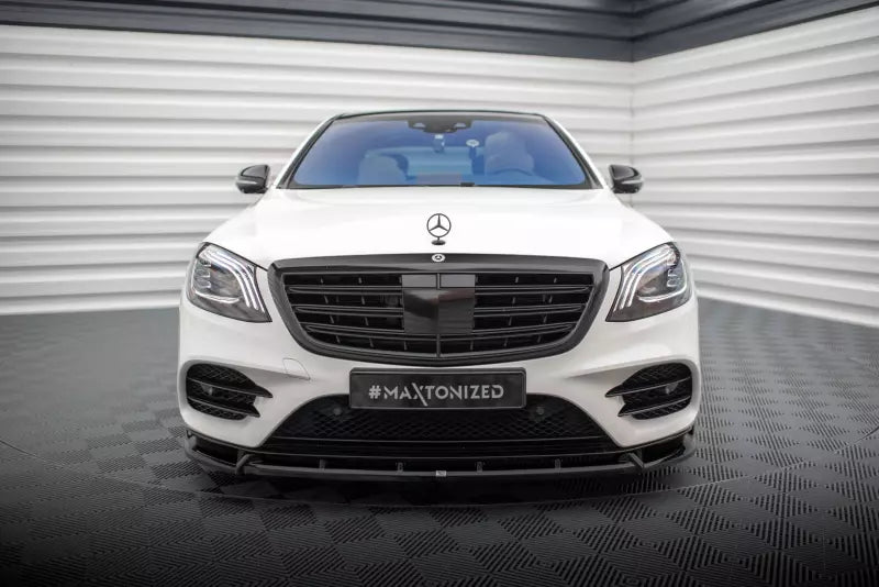 Maxton Design Frontlippe V.2 für Mercedes-Benz S AMG-Line W222 Facelift Hochglanz schwarz – Ansicht 2