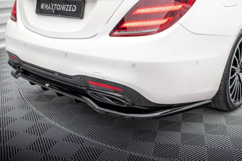Maxton Design mittlerer Heckdiffusor DTM Look für Mercedes-Benz S AMG-Line W222 Facelift Hochglanz schwarz – Ansicht 4