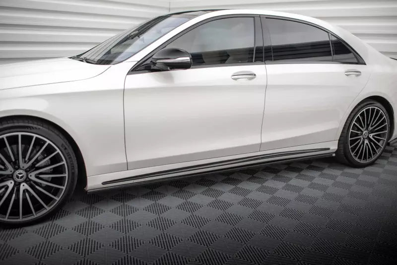 Maxton Design Seitenschweller (Paar) für Mercedes-Benz S AMG-Line W222 Facelift Hochglanz schwarz – Ansicht 1