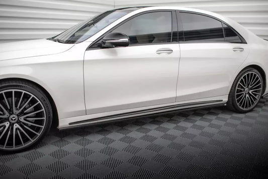 Maxton Design Seitenschweller (Paar) für Mercedes-Benz S AMG-Line W222 Facelift Hochglanz schwarz – Ansicht 1