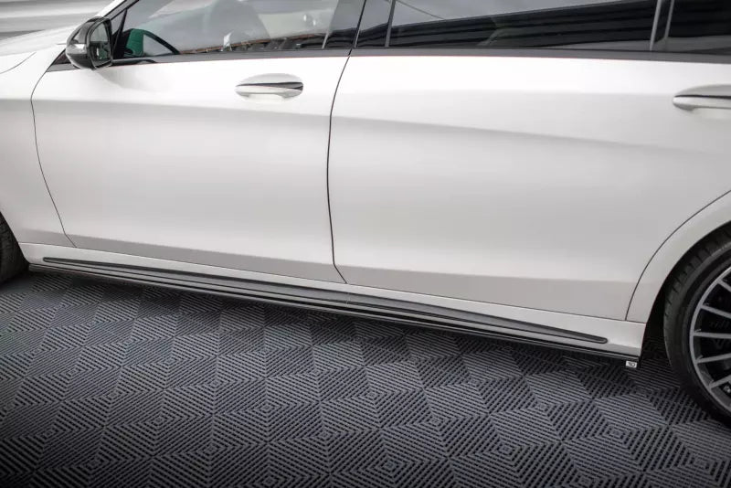 Maxton Design Seitenschweller (Paar) für Mercedes-Benz S AMG-Line W222 Facelift Hochglanz schwarz – Ansicht 3