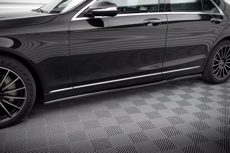 Maxton Design Seitenschweller (Paar) für Mercedes-Benz S W222 Hochglanz schwarz – Ansicht 1