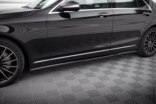 Maxton Design Seitenschweller (Paar) für Mercedes-Benz S W222 Hochglanz schwarz – Ansicht 1
