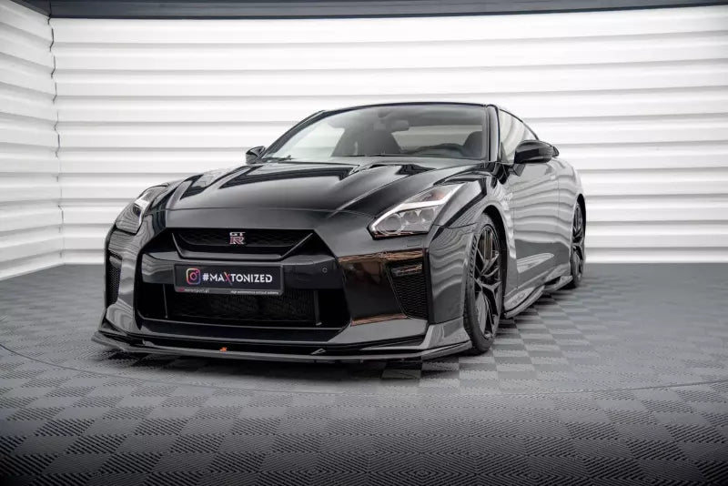 Maxton Design Frontlippe für Nissan GTR R35 Facelift Hochglanz schwarz – Ansicht 1