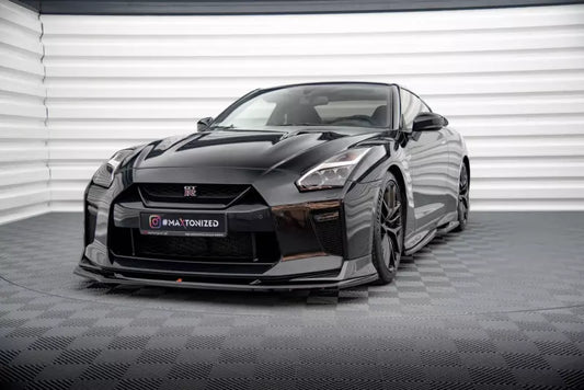 Maxton Design Frontlippe für Nissan GTR R35 Facelift Hochglanz schwarz – Ansicht 1