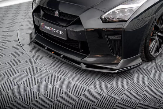 Maxton Design Frontlippe V.2 für Nissan GTR R35 Facelift Hochglanz schwarz – Ansicht 1