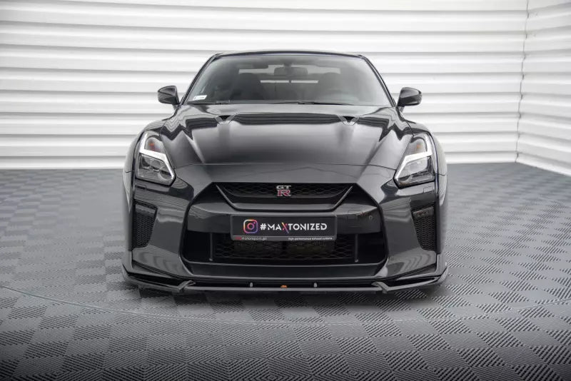 Maxton Design Frontlippe V.2 für Nissan GTR R35 Facelift Hochglanz schwarz – Ansicht 2