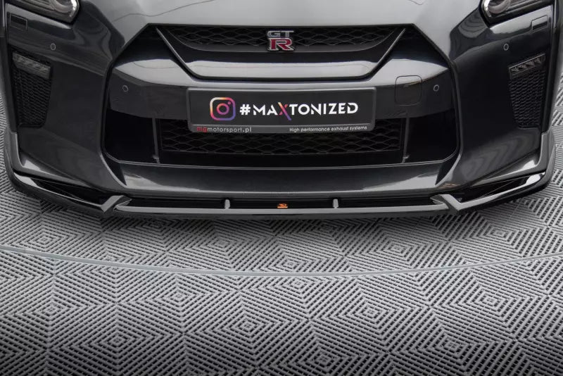 Maxton Design Frontlippe V.2 für Nissan GTR R35 Facelift Hochglanz schwarz – Ansicht 3