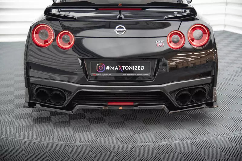 Maxton Design mittlerer Heckdiffusor DTM Look für Nissan GTR R35 Facelift Hochglanz schwarz – Ansicht 1