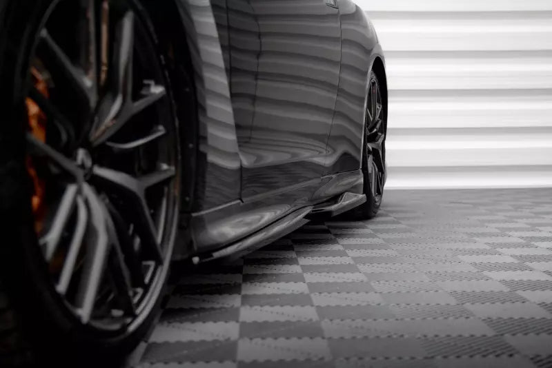 Maxton Design Seitenschweller (Paar) für Nissan GTR R35 Facelift Hochglanz schwarz – Ansicht 2