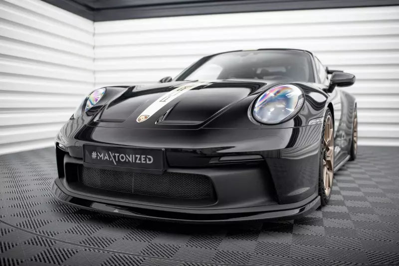 Maxton Design Frontlippe für Porsche 911 992 GT3 Hochglanz schwarz – Ansicht 1