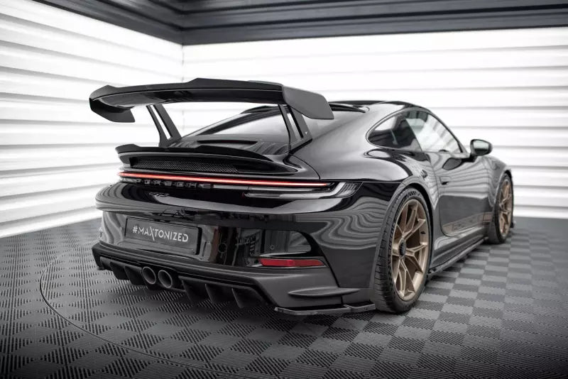 Maxton Design Diffusor Flaps für Porsche 911 992 GT3 Hochglanz schwarz – Ansicht 1