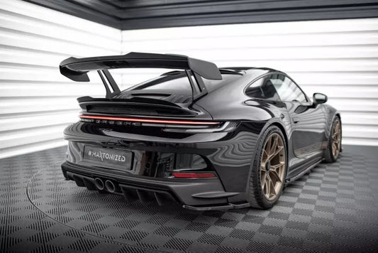 Maxton Design Diffusor Flaps für Porsche 911 992 GT3 Hochglanz schwarz – Ansicht 1