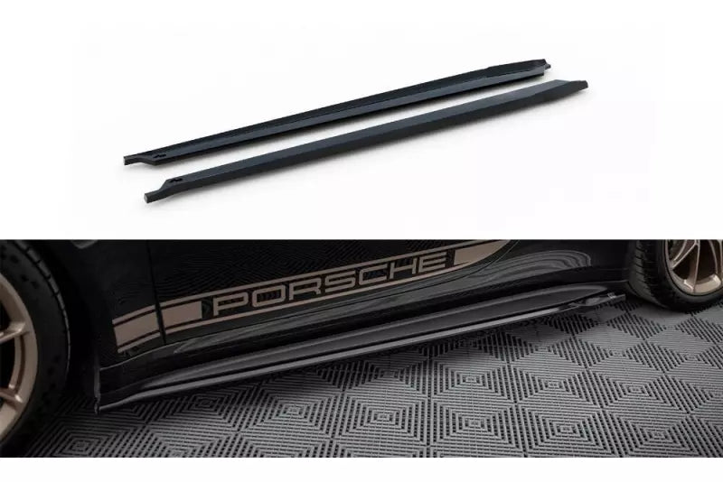 Maxton Design Seitenschweller (Paar) für Porsche 911 992 GT3 Hochglanz schwarz – Ansicht 2