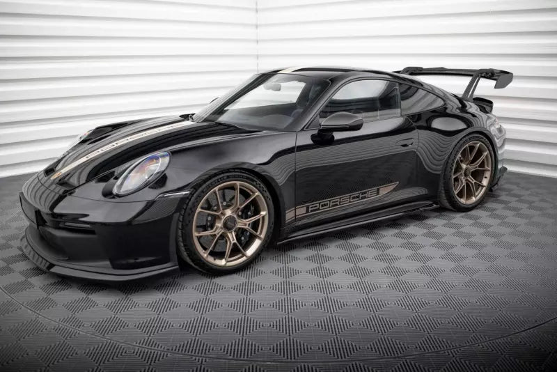 Maxton Design Seitenschweller (Paar) für Porsche 911 992 GT3 Hochglanz schwarz – Ansicht 3
