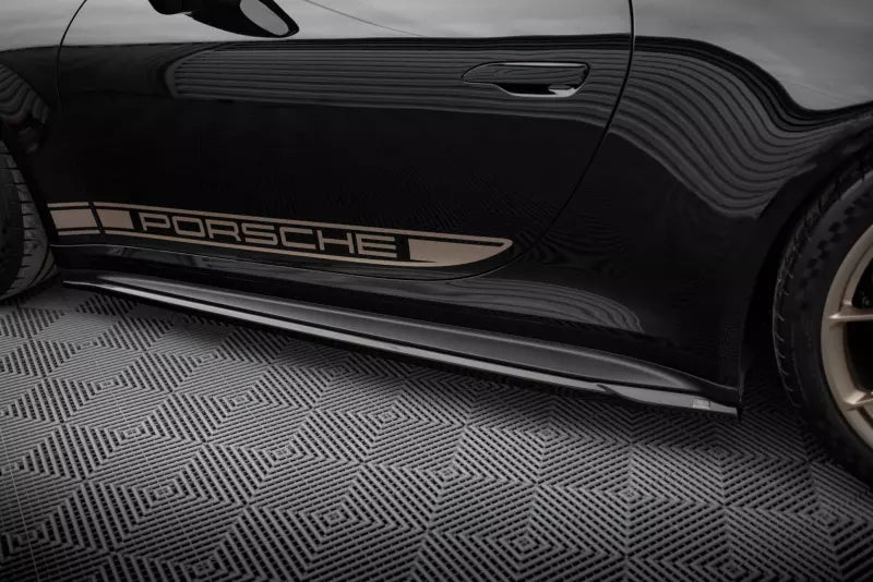 Maxton Design Seitenschweller (Paar) für Porsche 911 992 GT3 Hochglanz schwarz – Ansicht 4
