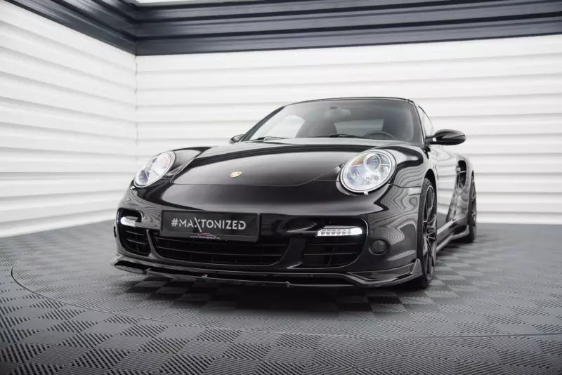 Maxton Design Frontlippe für Porsche 911 Turbo 997 Hochglanz schwarz – Ansicht 1