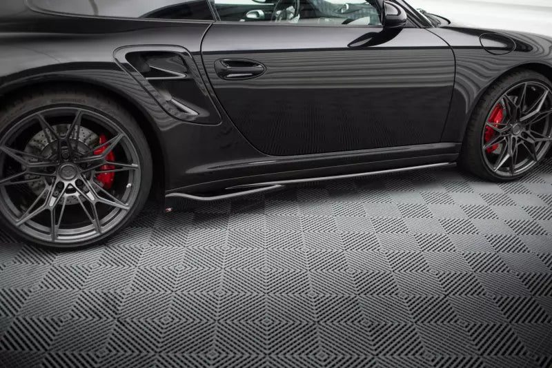 Maxton Design Seitenschweller (Paar) für Porsche 911 Turbo 997 Hochglanz schwarz – Ansicht 1