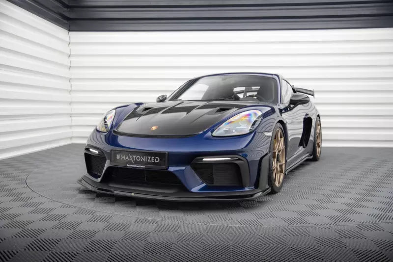 Maxton Design Frontlippe für Porsche 718 Cayman GT4 RS 982c Hochglanz schwarz – Ansicht 1