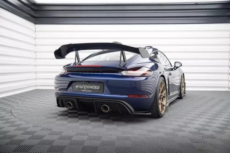 Maxton Design Diffusor Flaps für Porsche 718 Cayman GT4 RS 982c Hochglanz schwarz – Ansicht 1