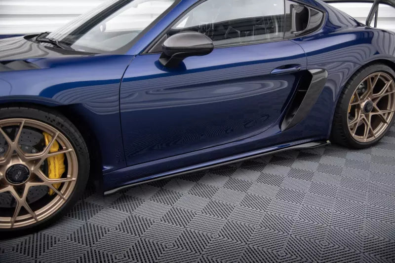 Maxton Design Seitenschweller (Paar) für Porsche 718 Cayman GT4 RS 982c Hochglanz schwarz – Ansicht 1