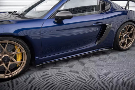 Maxton Design Seitenschweller (Paar) für Porsche 718 Cayman GT4 RS 982c Hochglanz schwarz – Ansicht 1