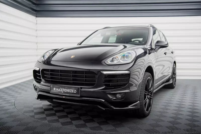 Maxton Design Frontlippe für Porsche Cayenne Mk2 Facelift Hochglanz schwarz – Ansicht 1