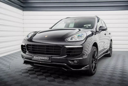 Maxton Design Frontlippe für Porsche Cayenne Mk2 Facelift Hochglanz schwarz – Ansicht 1