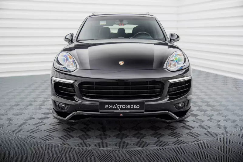 Maxton Design Frontlippe für Porsche Cayenne Mk2 Facelift Hochglanz schwarz – Ansicht 2