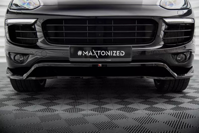 Maxton Design Frontlippe für Porsche Cayenne Mk2 Facelift Hochglanz schwarz – Ansicht 4