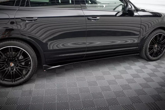 Maxton Design Seitenschweller (Paar) für Porsche Cayenne Mk2 Facelift Hochglanz schwarz – Ansicht 1