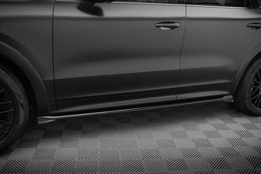 Maxton Design Seitenschweller (Paar) für Porsche Cayenne Sport Design Mk3 Hochglanz schwarz – Ansicht 1
