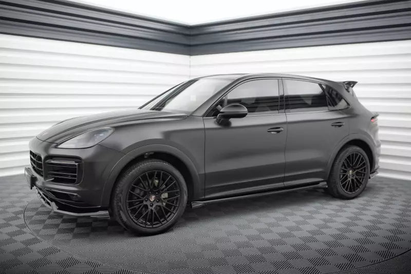 Maxton Design Seitenschweller (Paar) für Porsche Cayenne Sport Design Mk3 Hochglanz schwarz – Ansicht 2
