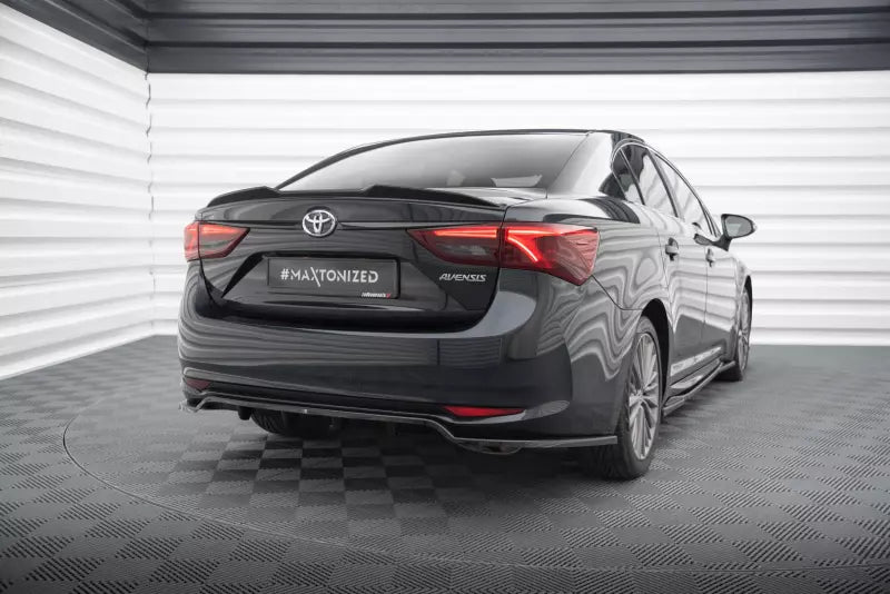Maxton Design mittlerer Heckdiffusor DTM Look für Toyota Avensis Limousine Mk3 Facelift Hochglanz schwarz – Ansicht 2