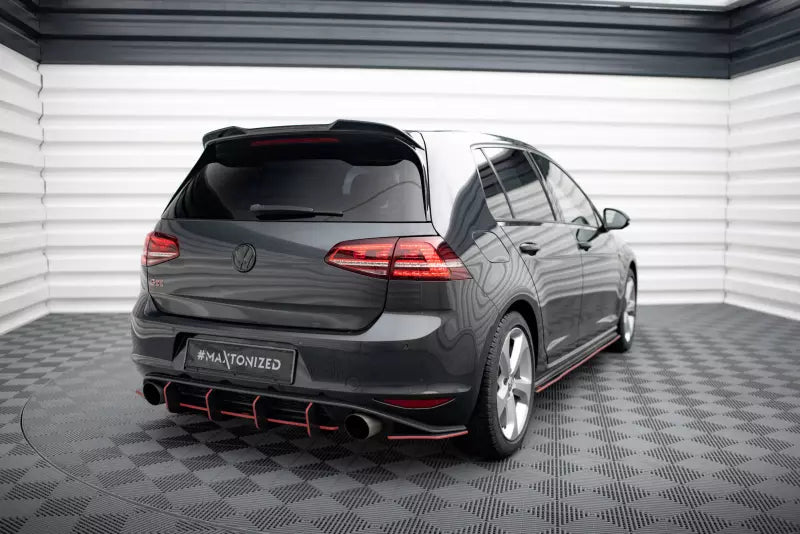 Maxton Design Heckspoiler 3D für VW Golf 7 GTI / GTD / R-Line / R 2013-2020 Hochglanz schwarz – Ansicht 1