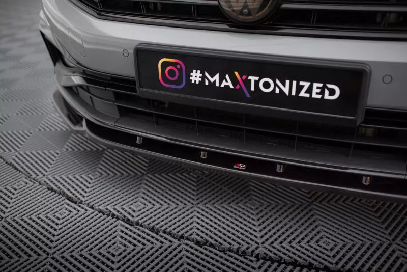 Maxton Design Frontlippe V.2 für Volkswagen Passat R-Line B8 Facelift Hochglanz schwarz – Ansicht 3