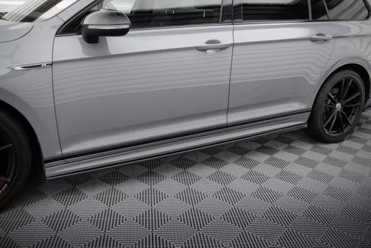 Maxton Design Seitenschweller (Paar) für VW Passat R-Line B8 Facelift Hochglanz schwarz – Ansicht 1