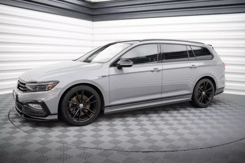 Maxton Design Seitenschweller (Paar) für VW Passat R-Line B8 Facelift Hochglanz schwarz – Ansicht 3