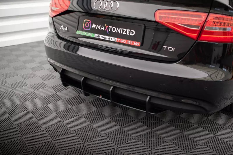 Maxton Design Street Pro Heckdiffusor für Audi A4 B8 Facelift Schwarz – Ansicht 1
